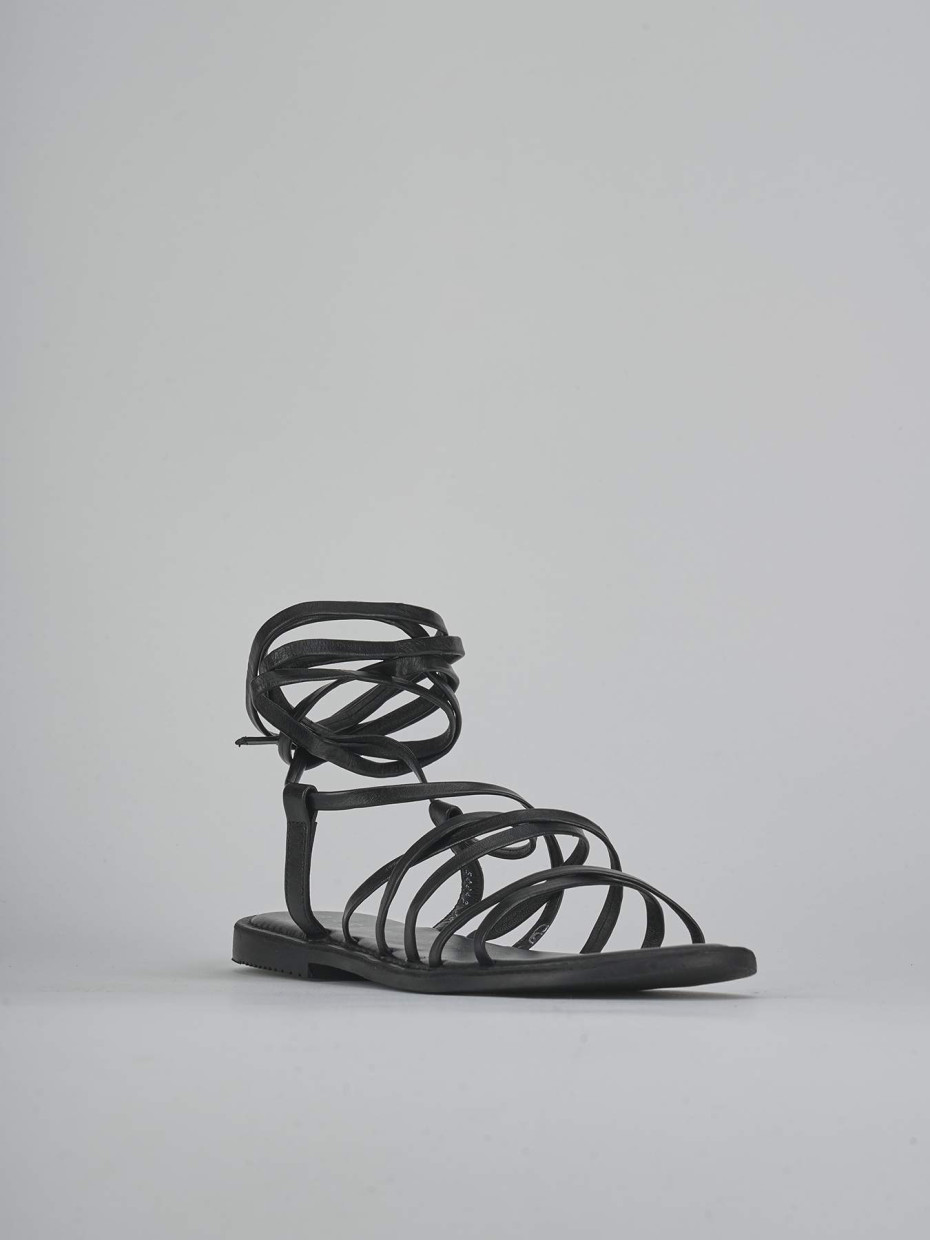 Sandali tacco 1cm pelle nero