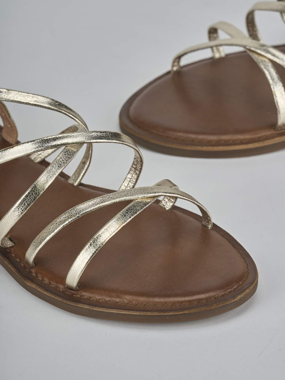 Sandali tacco 1cm pelle oro