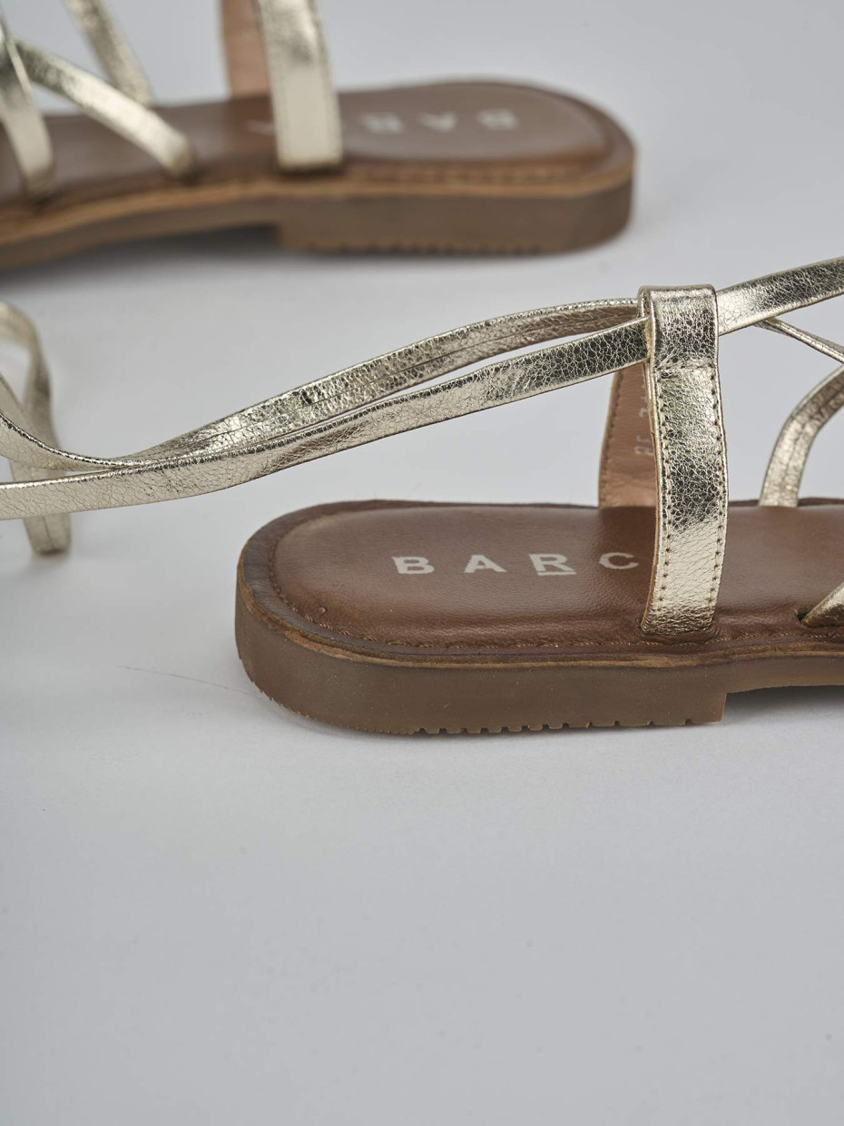 Sandali tacco 1cm pelle oro