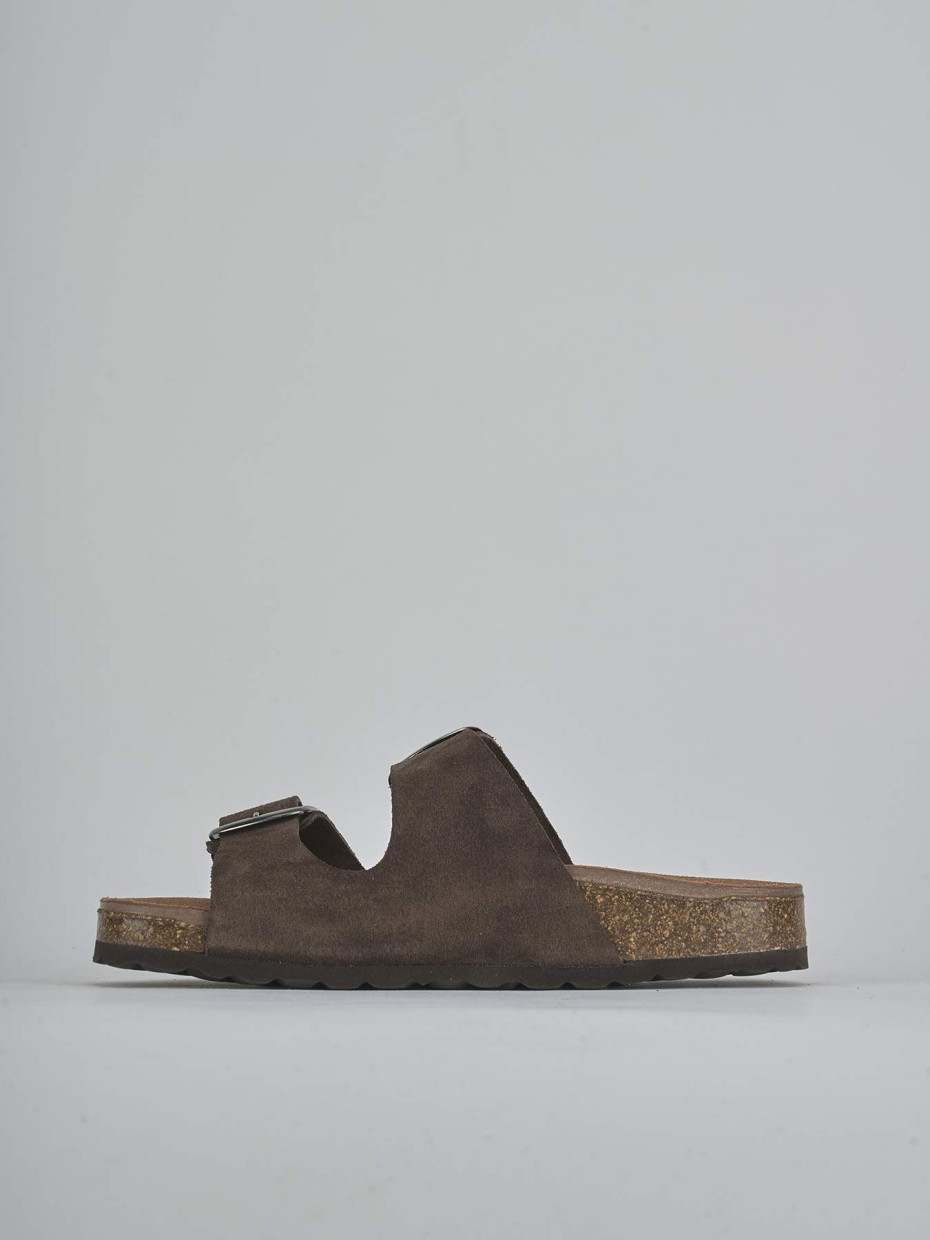 Ciabatte tacco 1cm camoscio testa