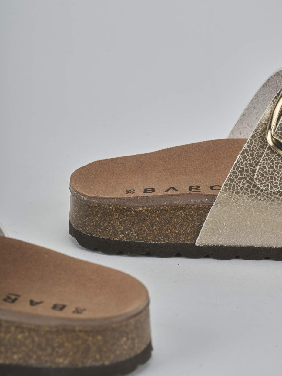 Ciabatte tacco 1cm laminato oro