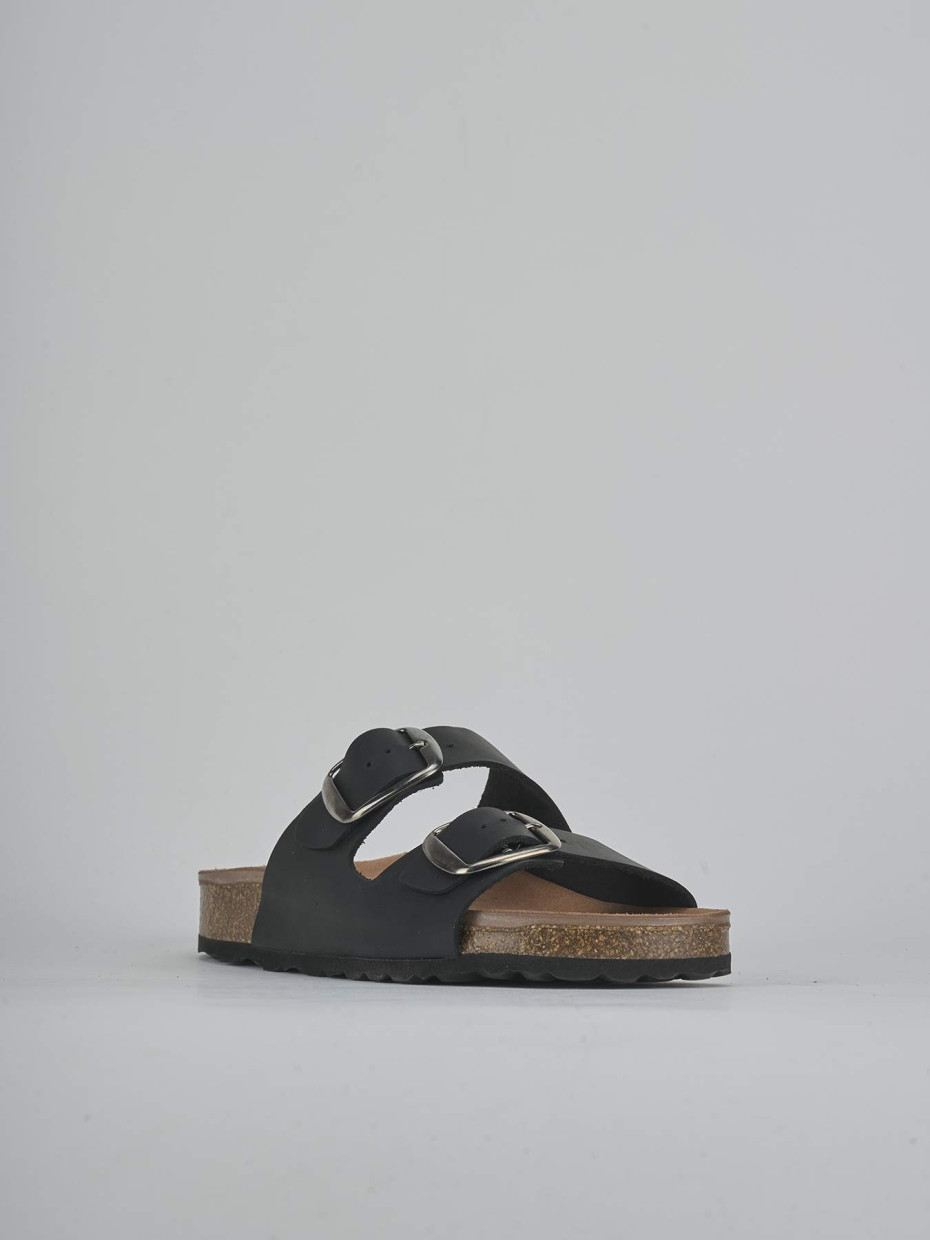 Ciabatte tacco 1cm pelle nero
