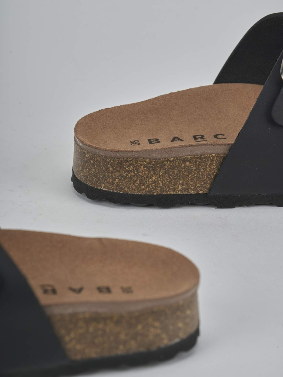 Ciabatte tacco 1cm pelle nero