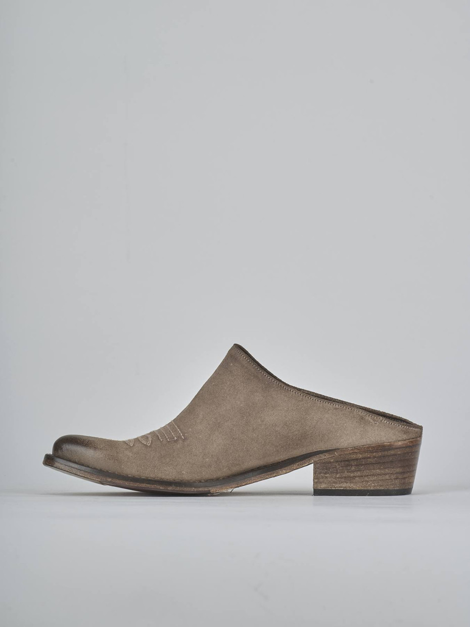 Sabot tacco 3cm camoscio testa
