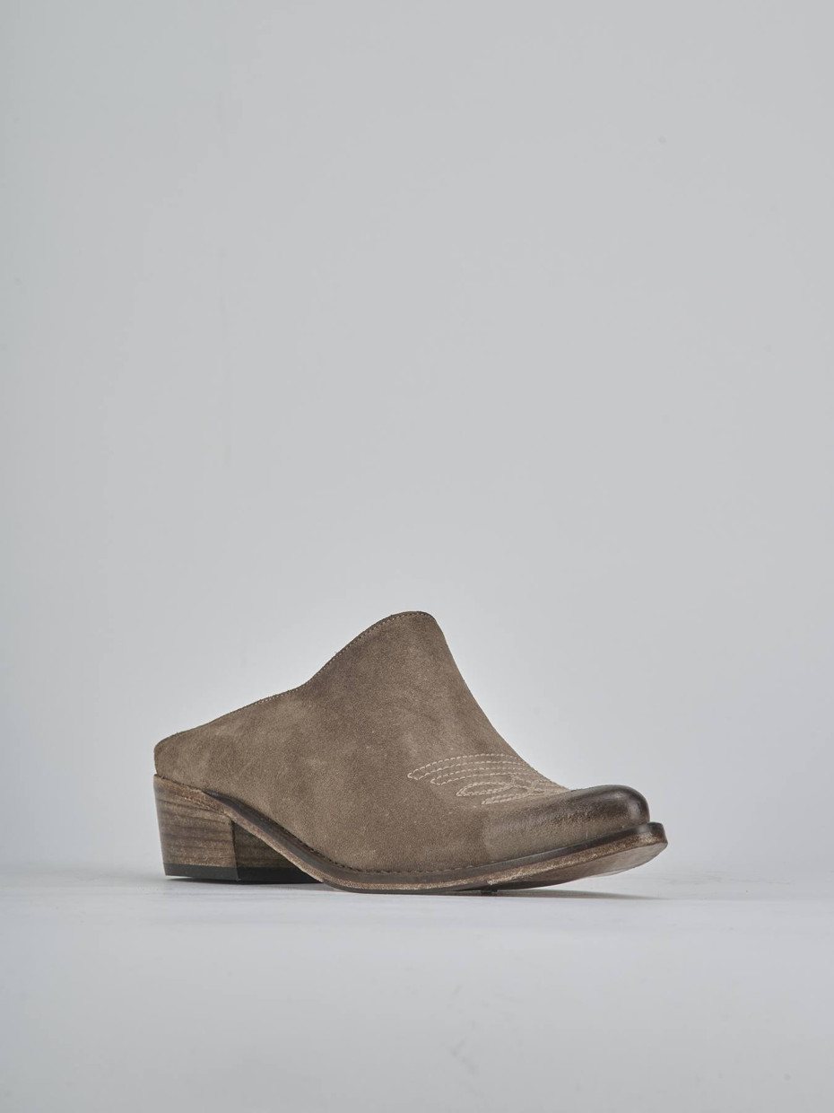 Sabot tacco 3cm camoscio testa
