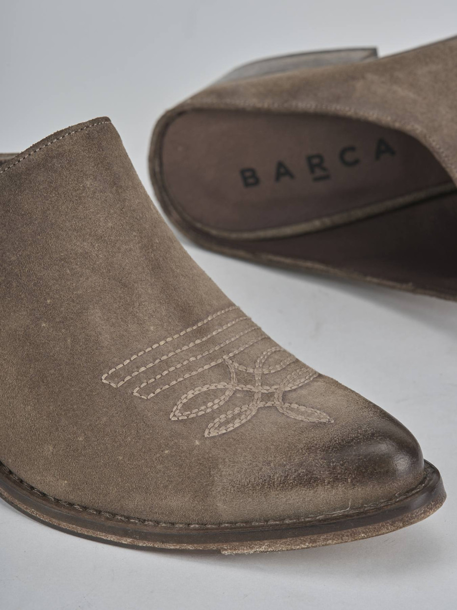 Sabot tacco 3cm camoscio testa