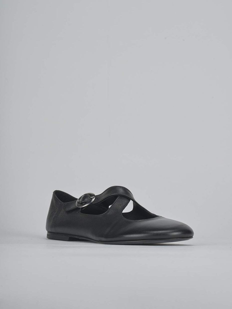 Ballerine tacco 1cm pelle nero