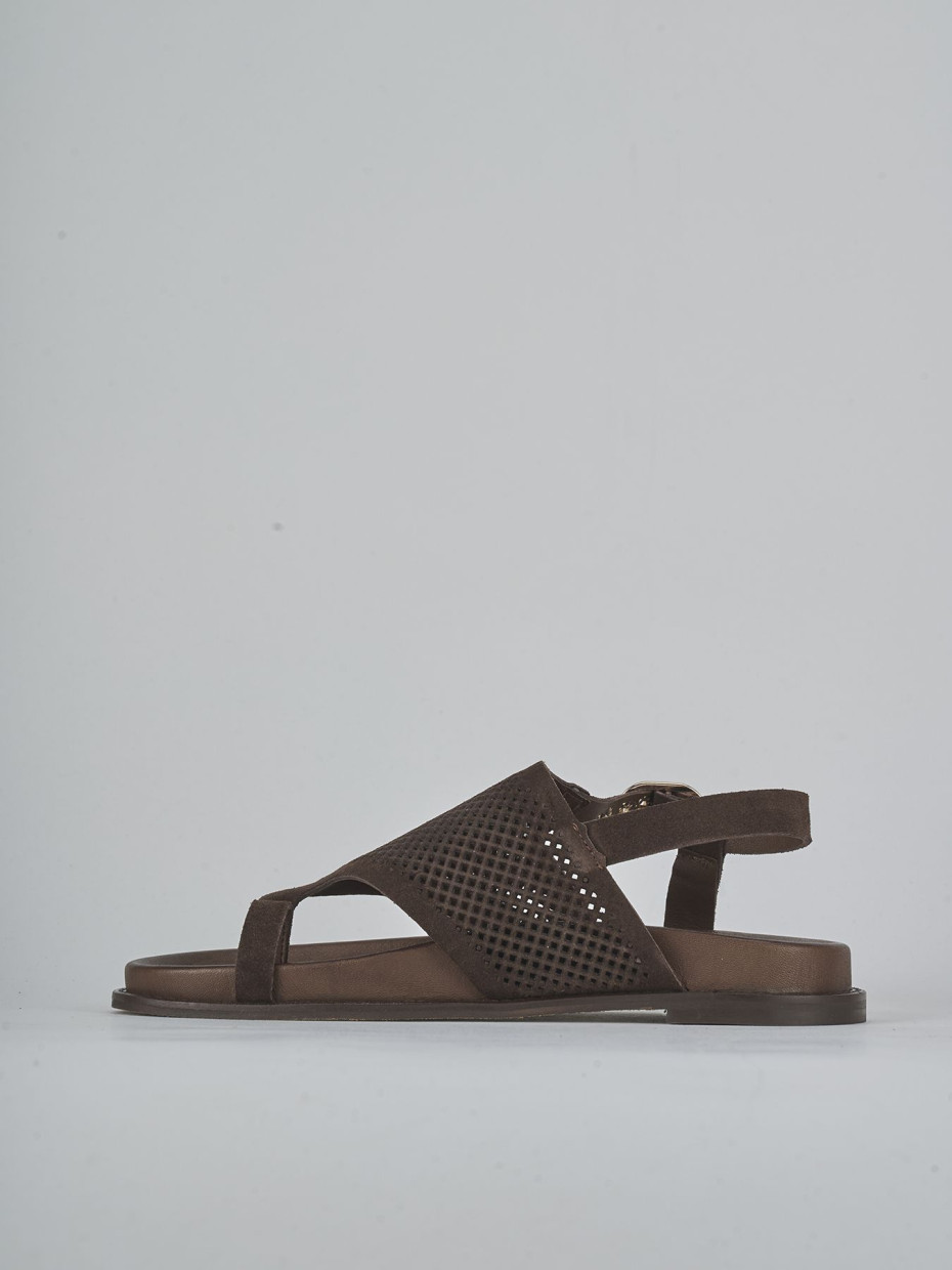 Sandali tacco 1cm camoscio testa