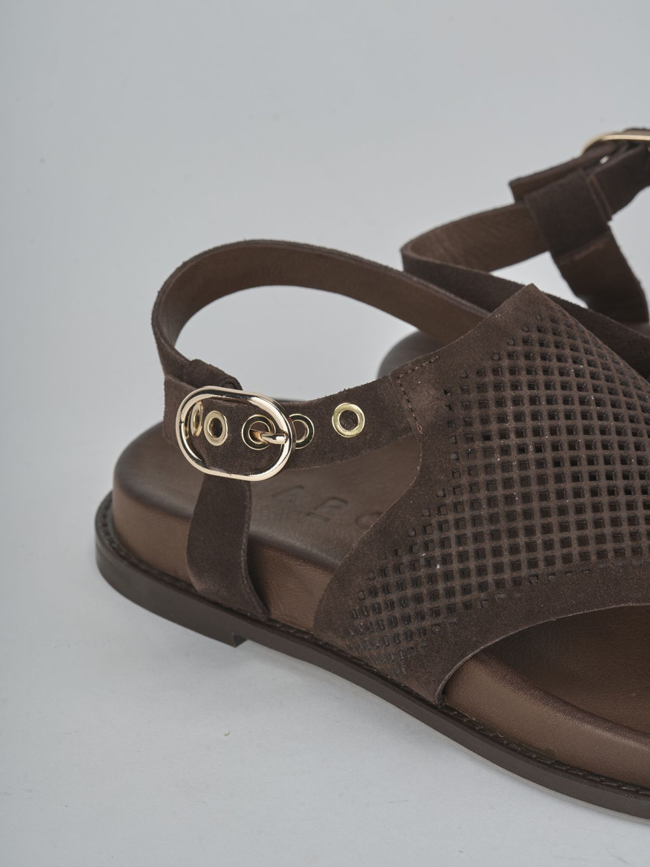 Sandali tacco 1cm camoscio testa