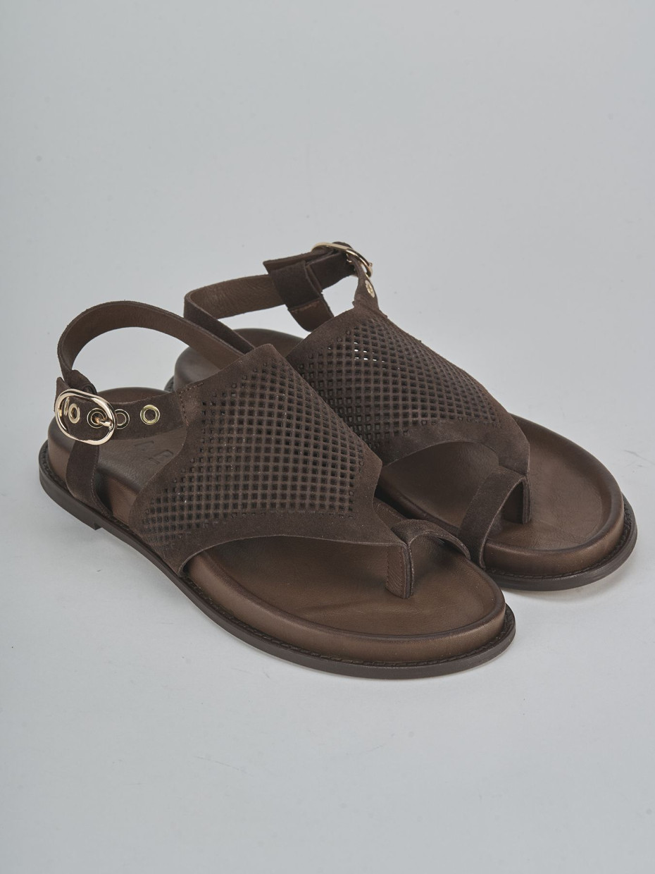 Sandali tacco 1cm camoscio testa