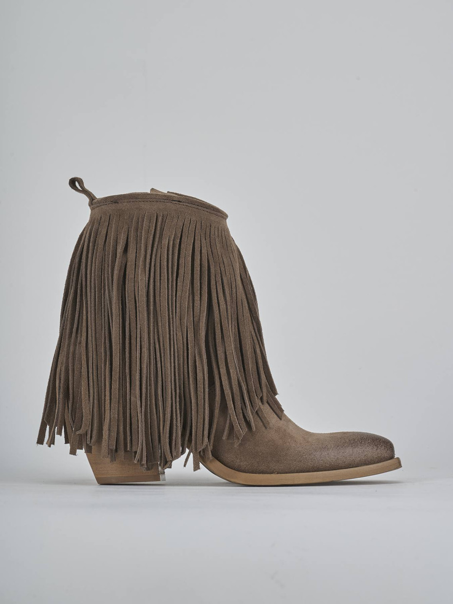 Stivaletti tacco 7cm camoscio beige