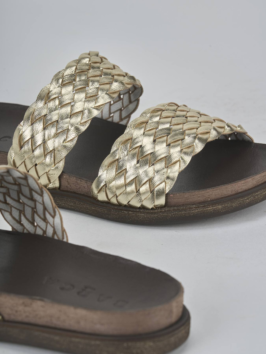 Ciabatte tacco 1cm laminato oro