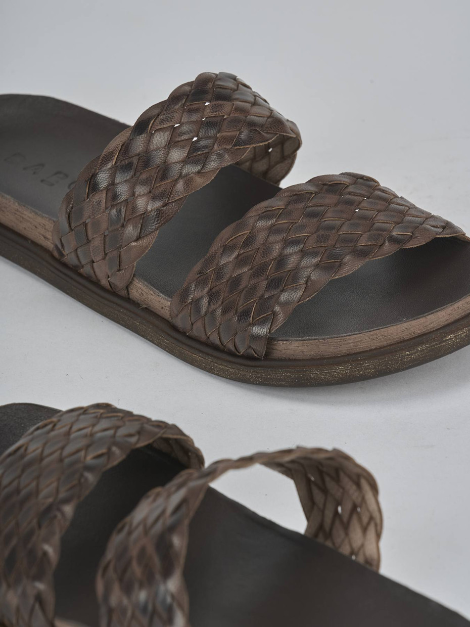 Ciabatte tacco 1cm pelle testa