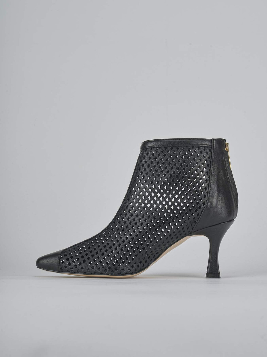 Stivaletti tacco 7cm pelle nero