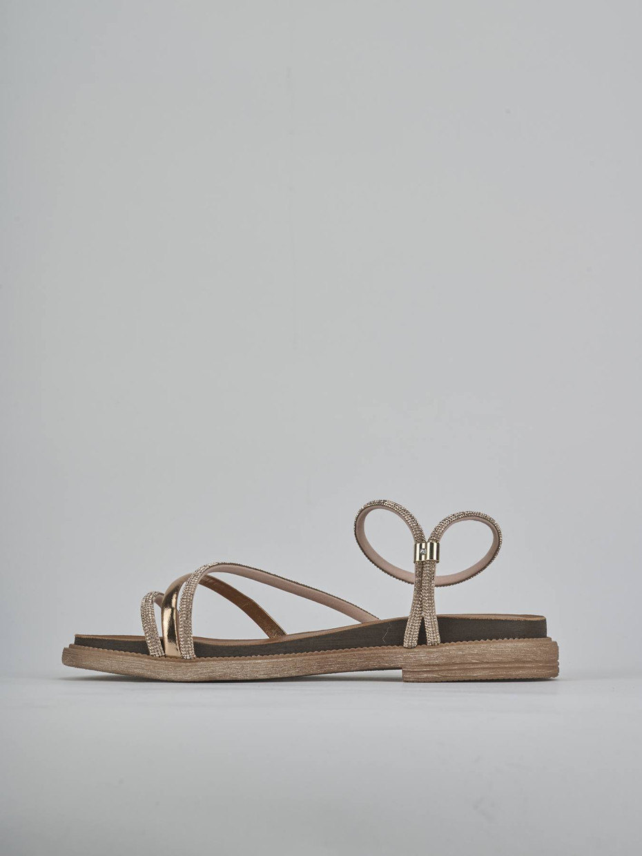 Sandali tacco 2cm pelle bronzo