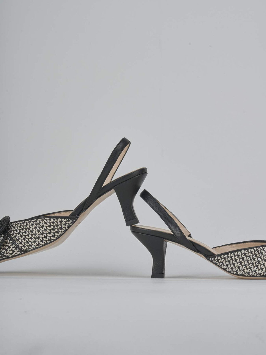 Décolleté e slingback tacco 6cm pelle beige
