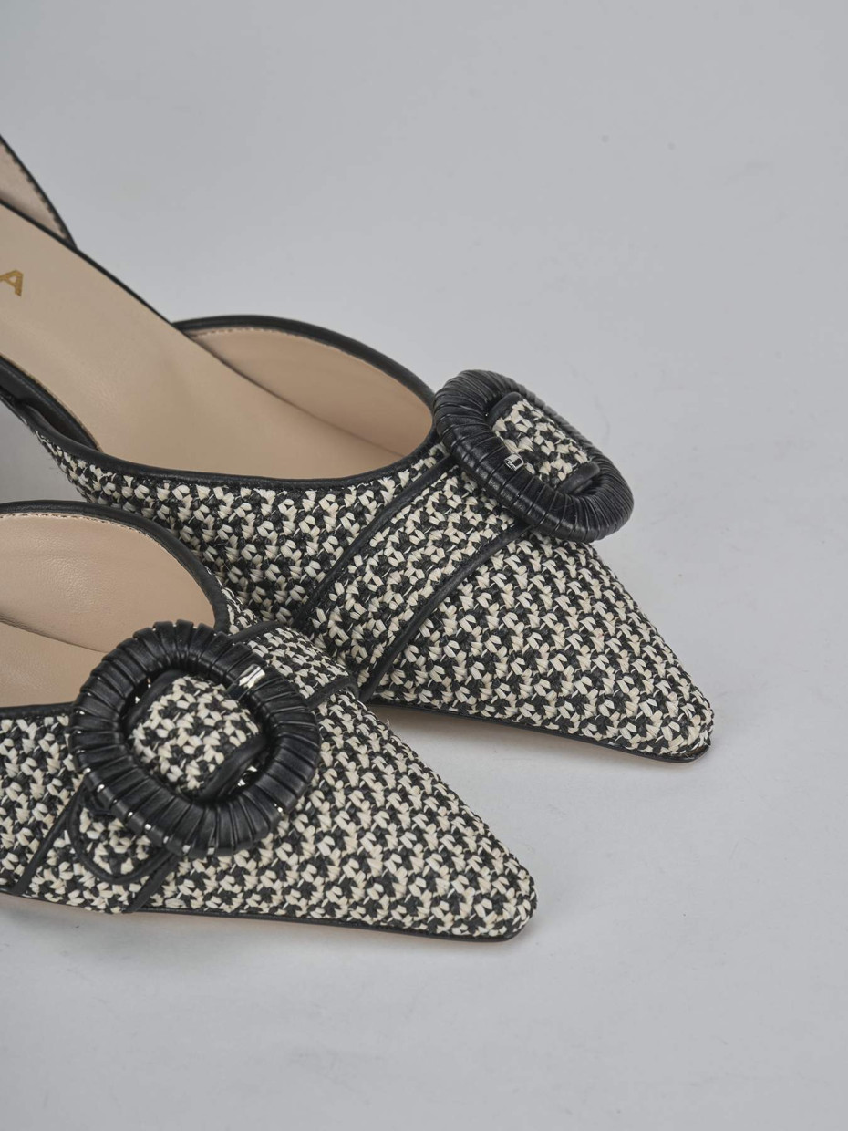Décolleté e slingback tacco 6cm pelle beige