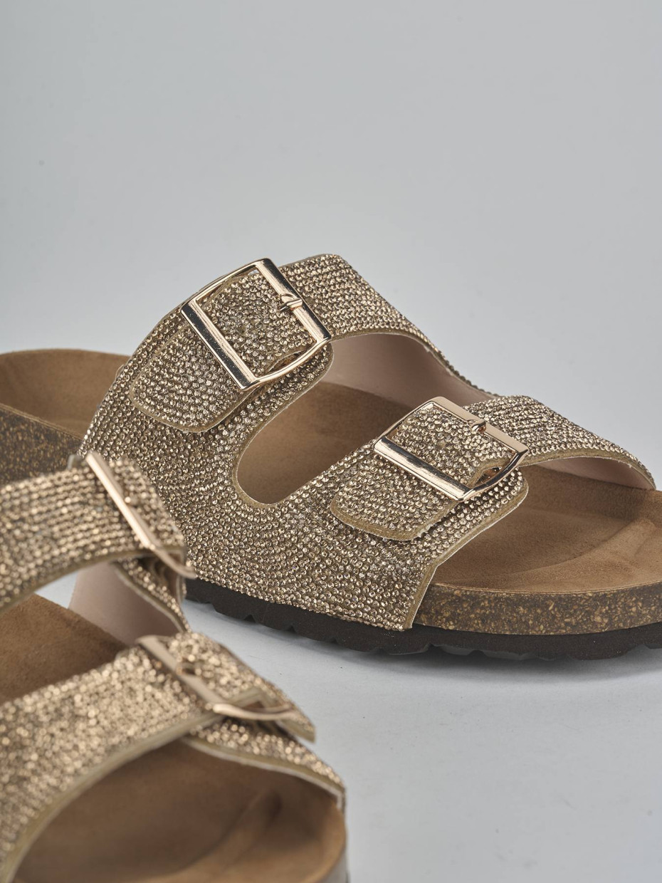 Ciabatte tacco 1cm pelle bronzo