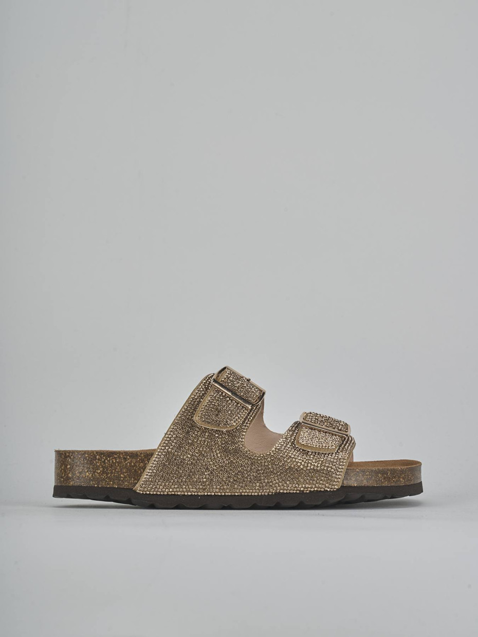 Ciabatte tacco 1cm pelle bronzo