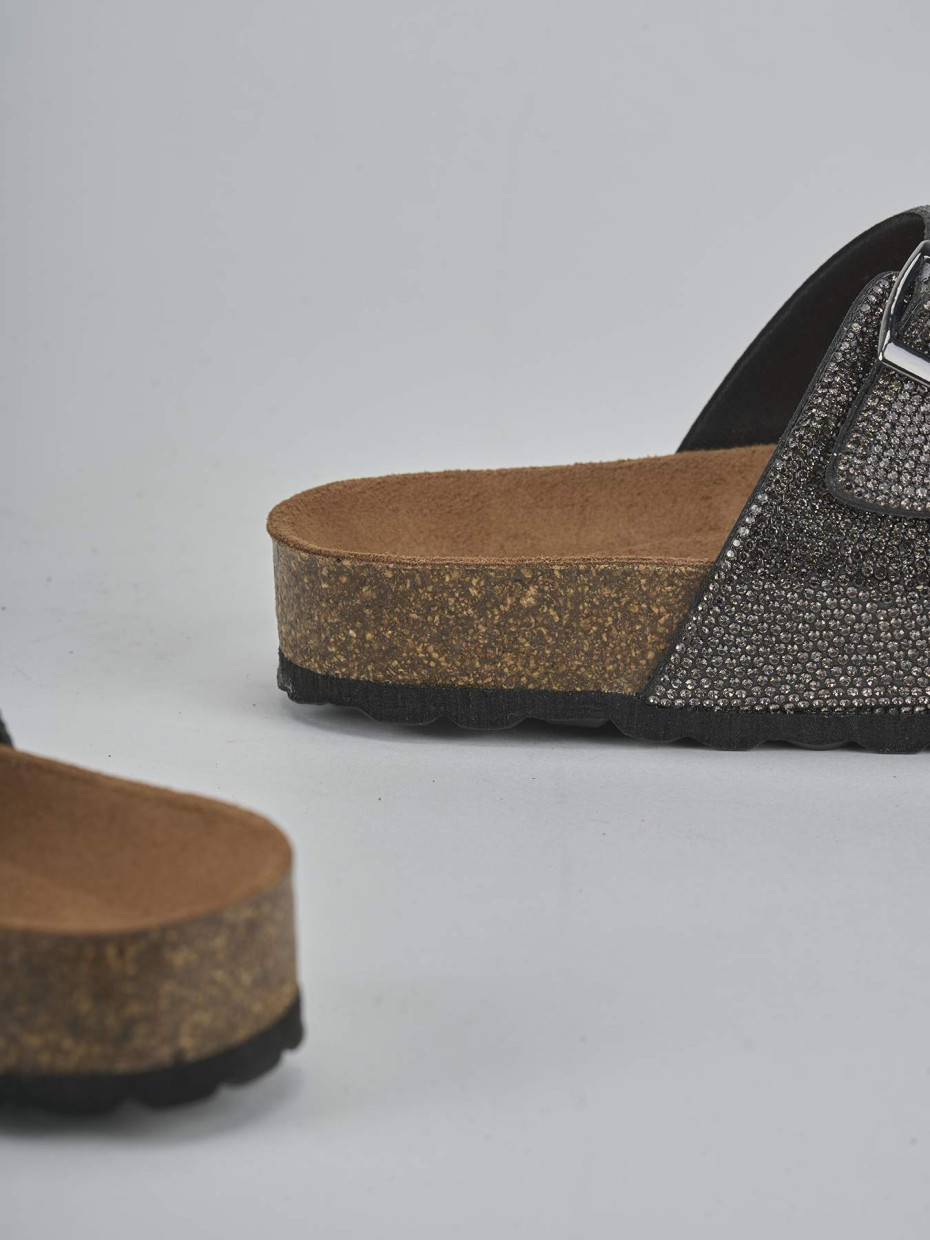 Ciabatte tacco 1cm pelle nero