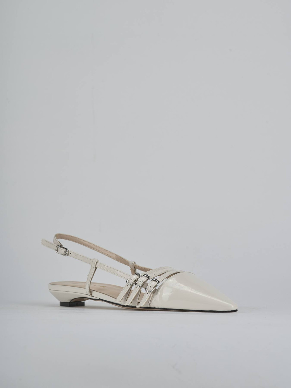Ballerine tacco 2cm vernice beige