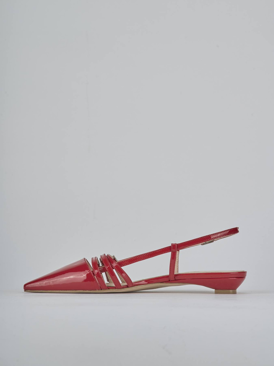 Ballerine tacco 2cm vernice rosso