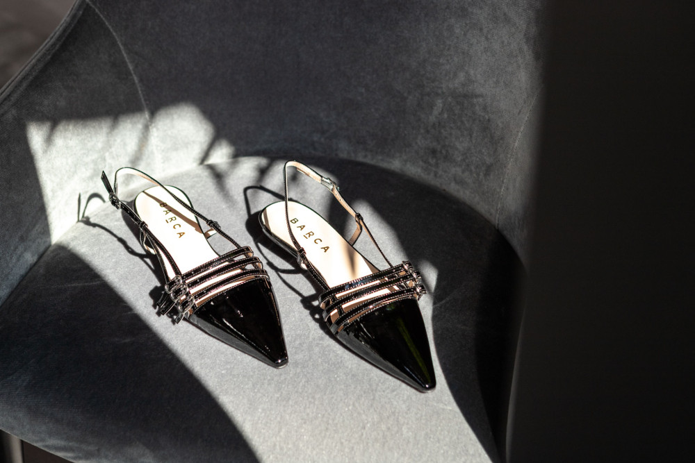 Ballerine tacco 2cm vernice nero