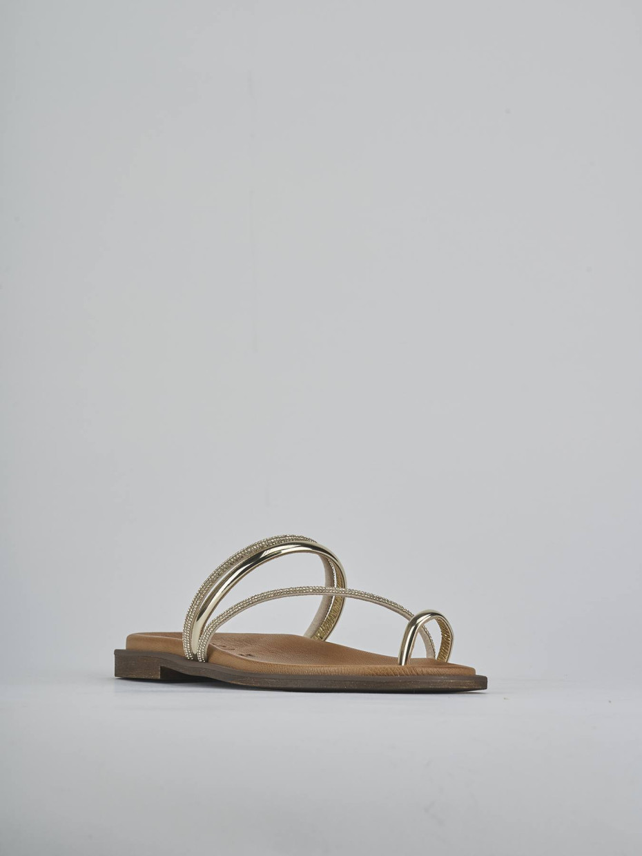 Ciabatte tacco 1cm pelle oro