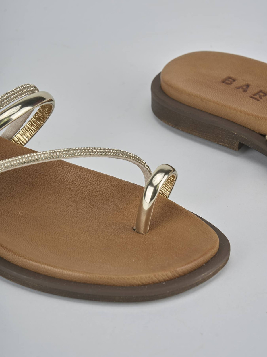Ciabatte tacco 1cm pelle oro