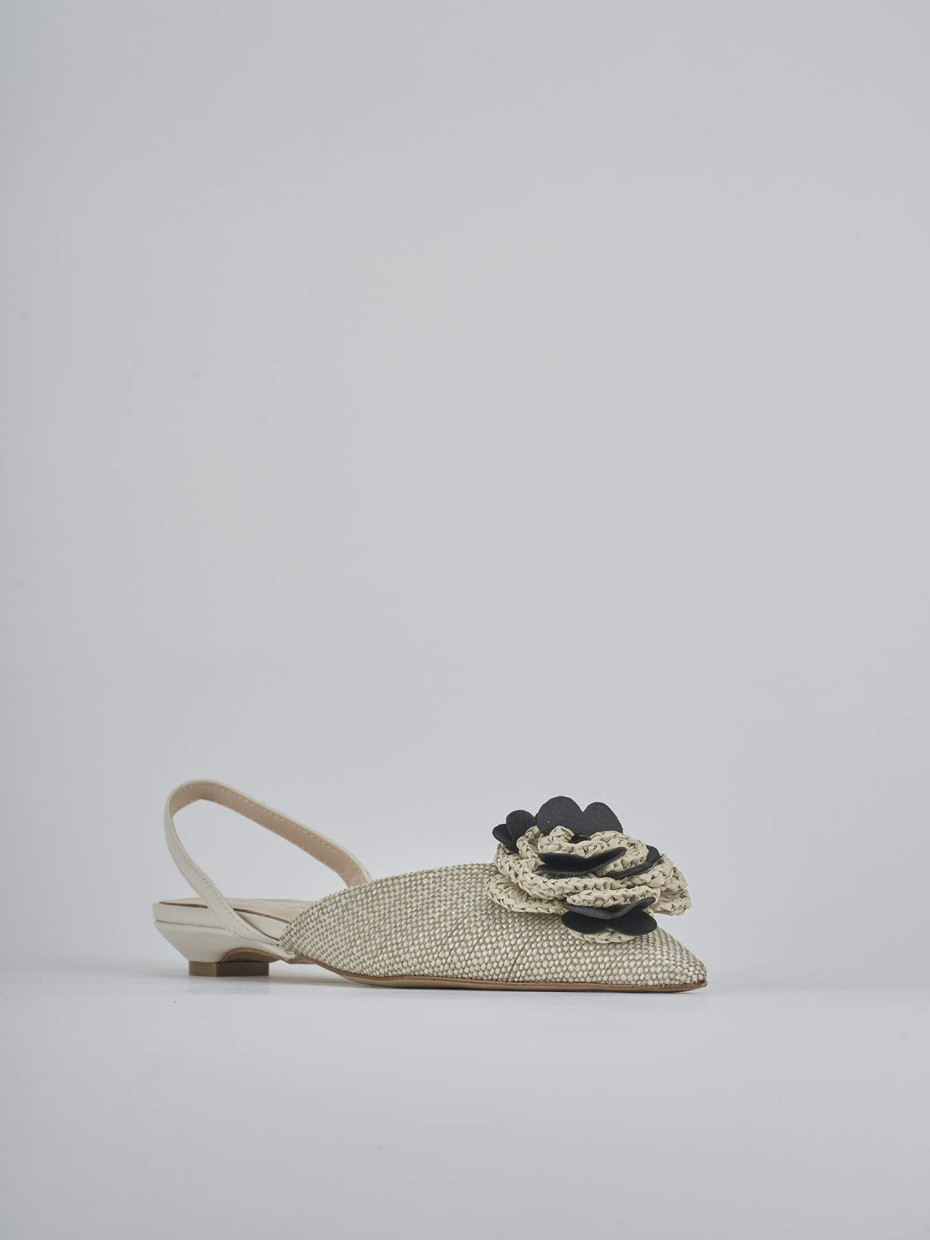 Ballerine tacco 2cm pelle beige