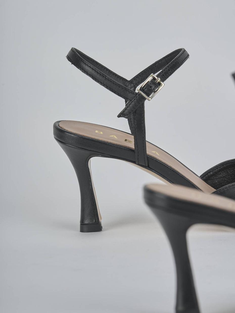 Décolleté e slingback tacco 8cm pelle nero