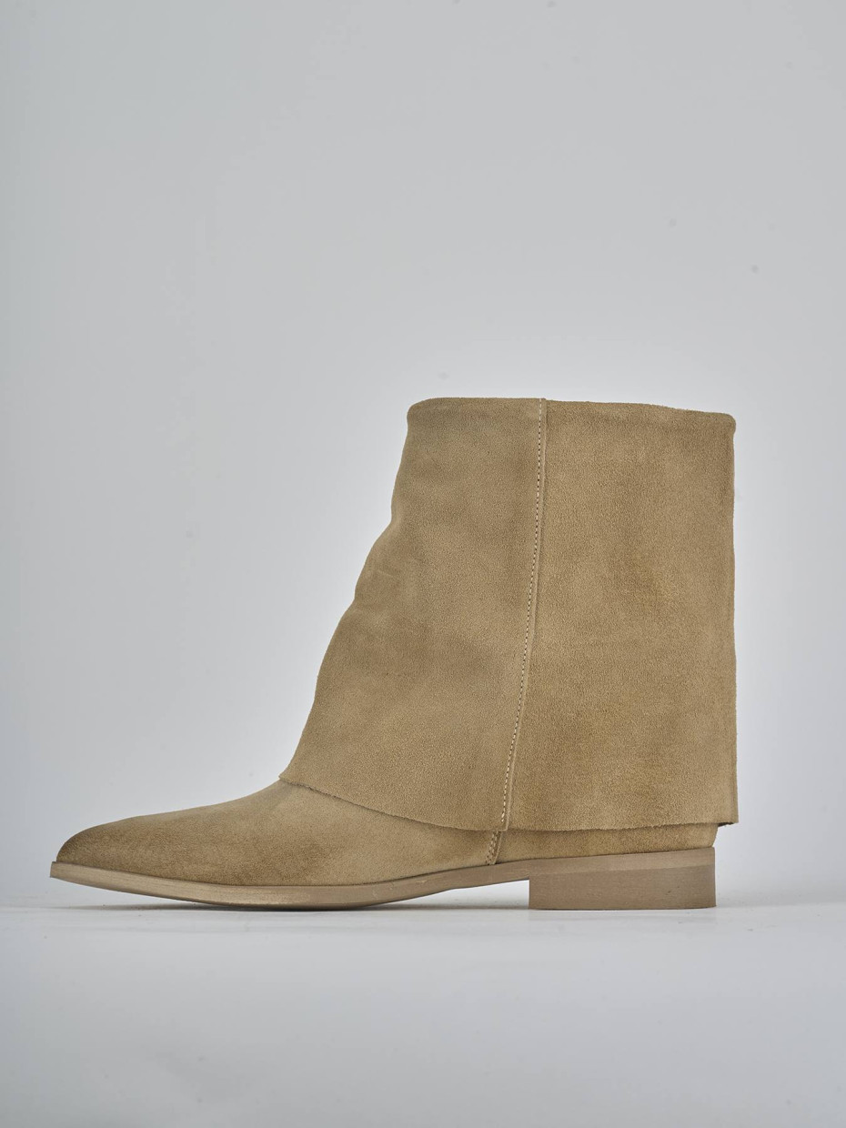 Stivaletti tacco 1cm camoscio marrone