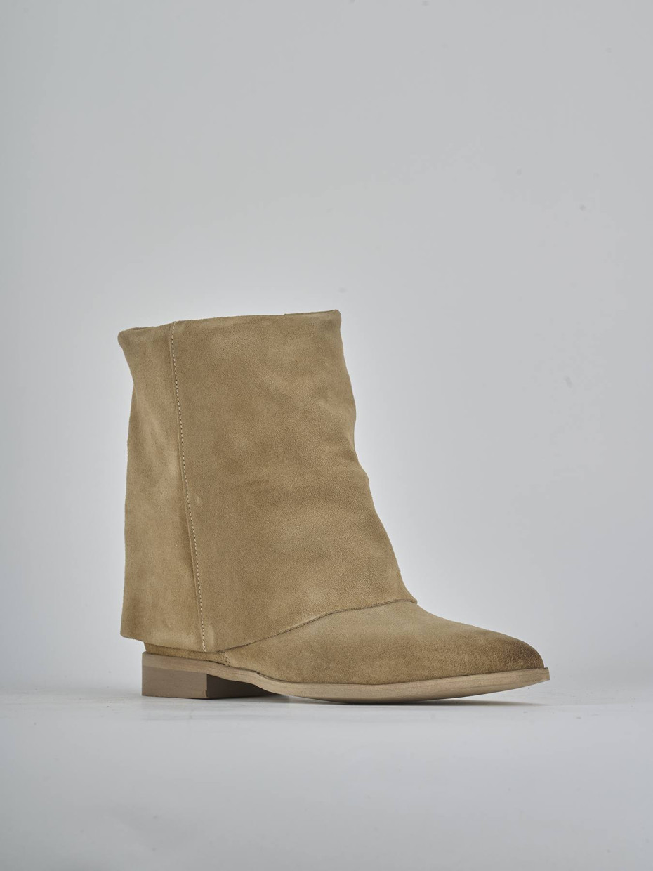 Stivaletti tacco 1cm camoscio marrone