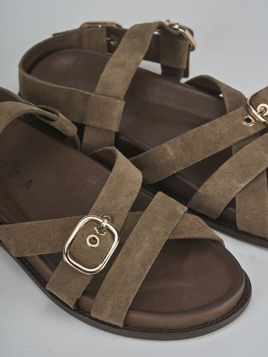 Sandali tacco 1cm camoscio testa