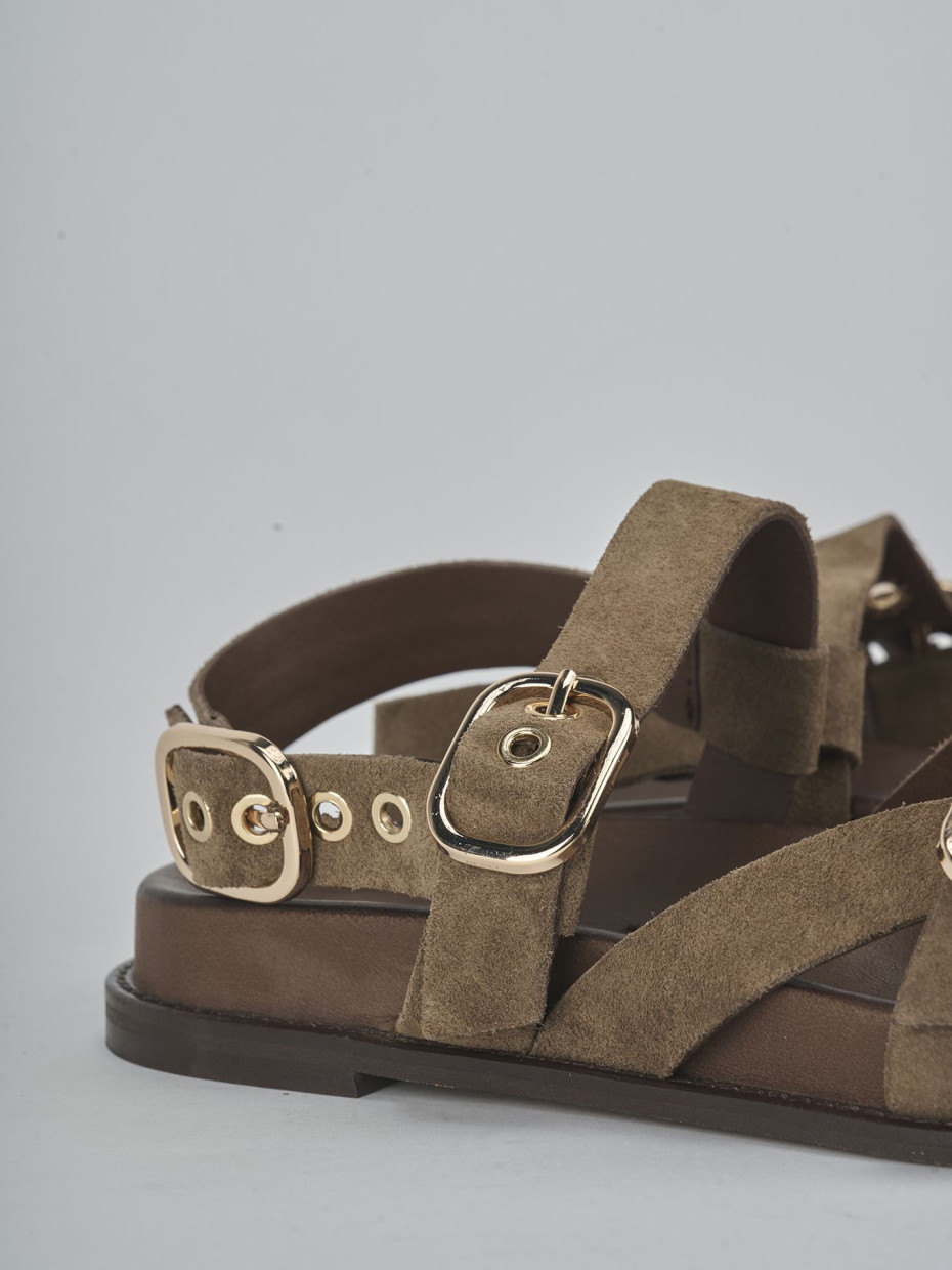 Sandali tacco 1cm camoscio testa