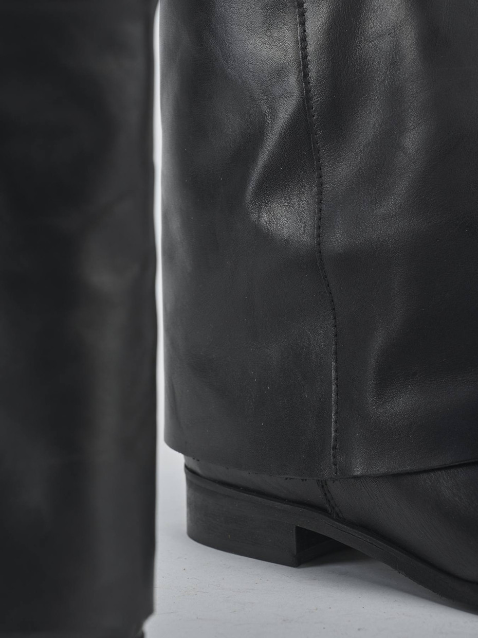 Stivaletti tacco 1cm pelle nero