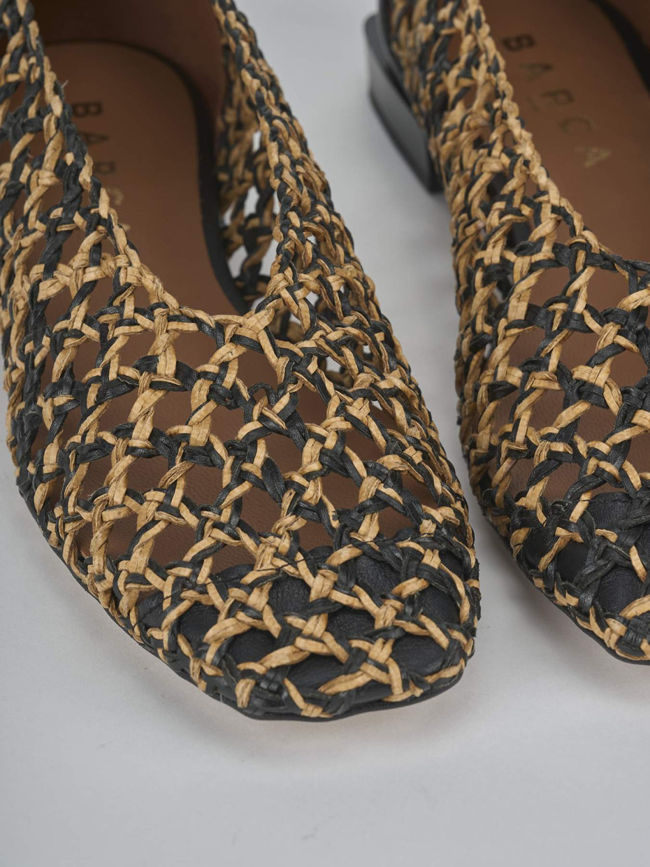 Ballerine tacco 1cm pelle marrone