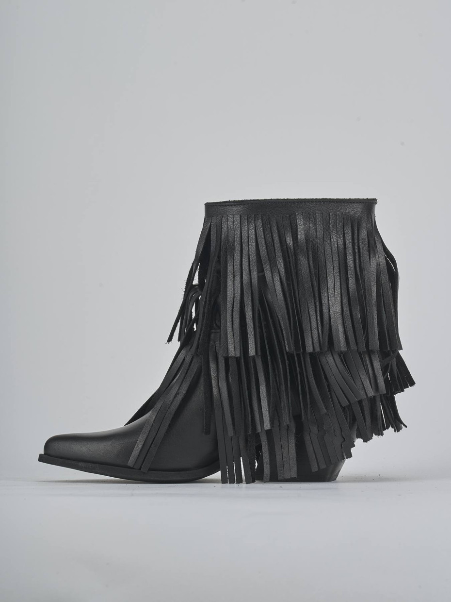 Stivaletti tacco 7cm pelle nero