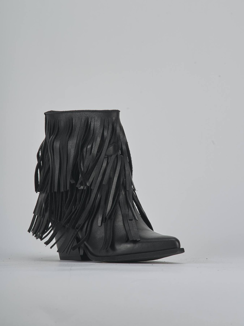 Stivaletti tacco 7cm pelle nero