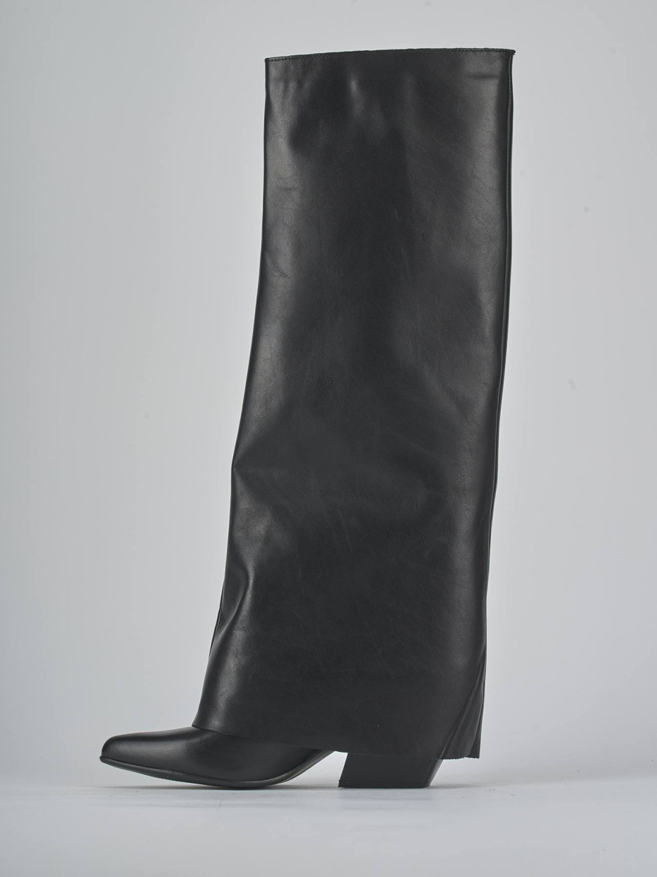 Stivali tacco 7cm pelle nero