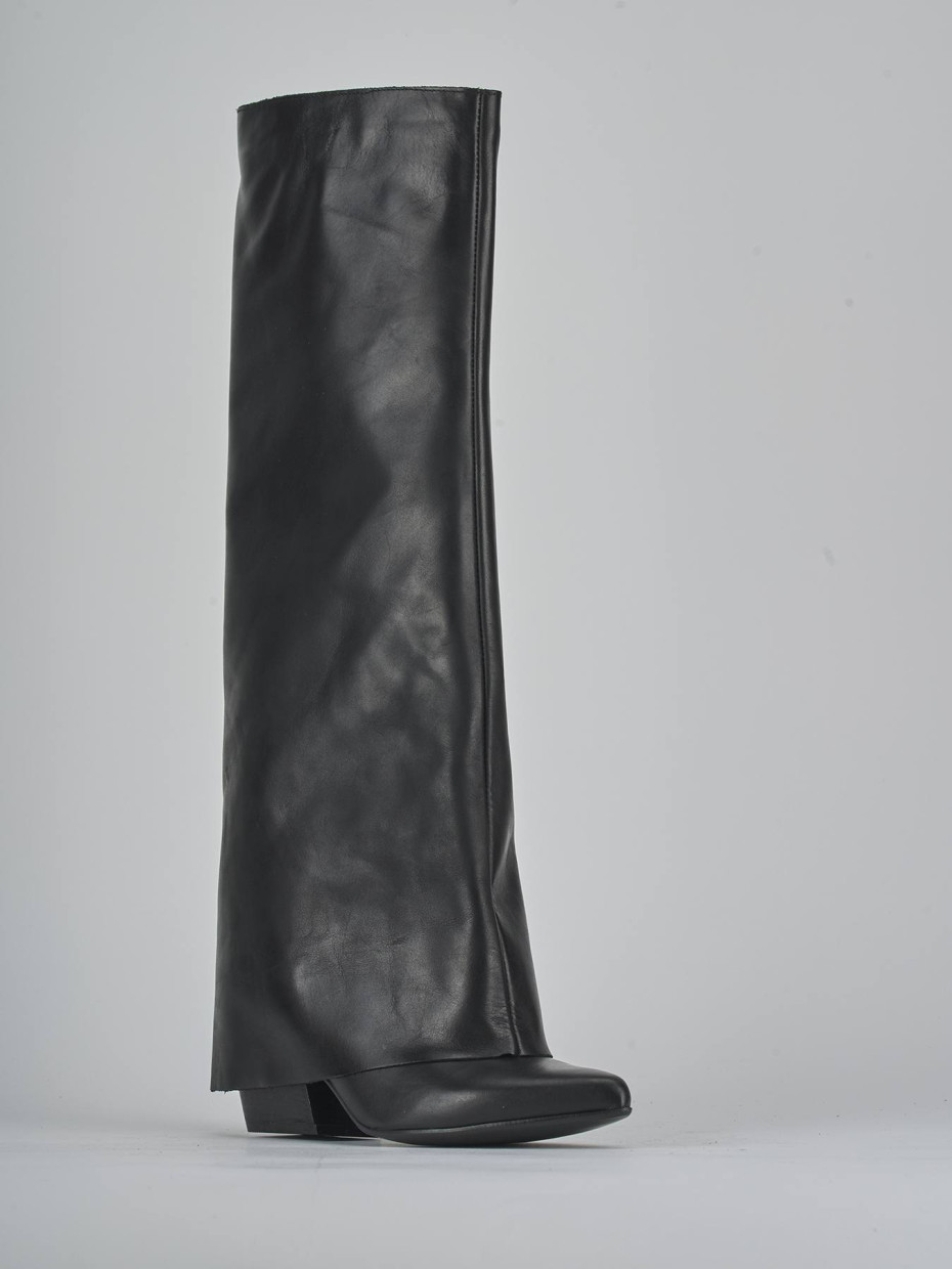 Stivali tacco 7cm pelle nero