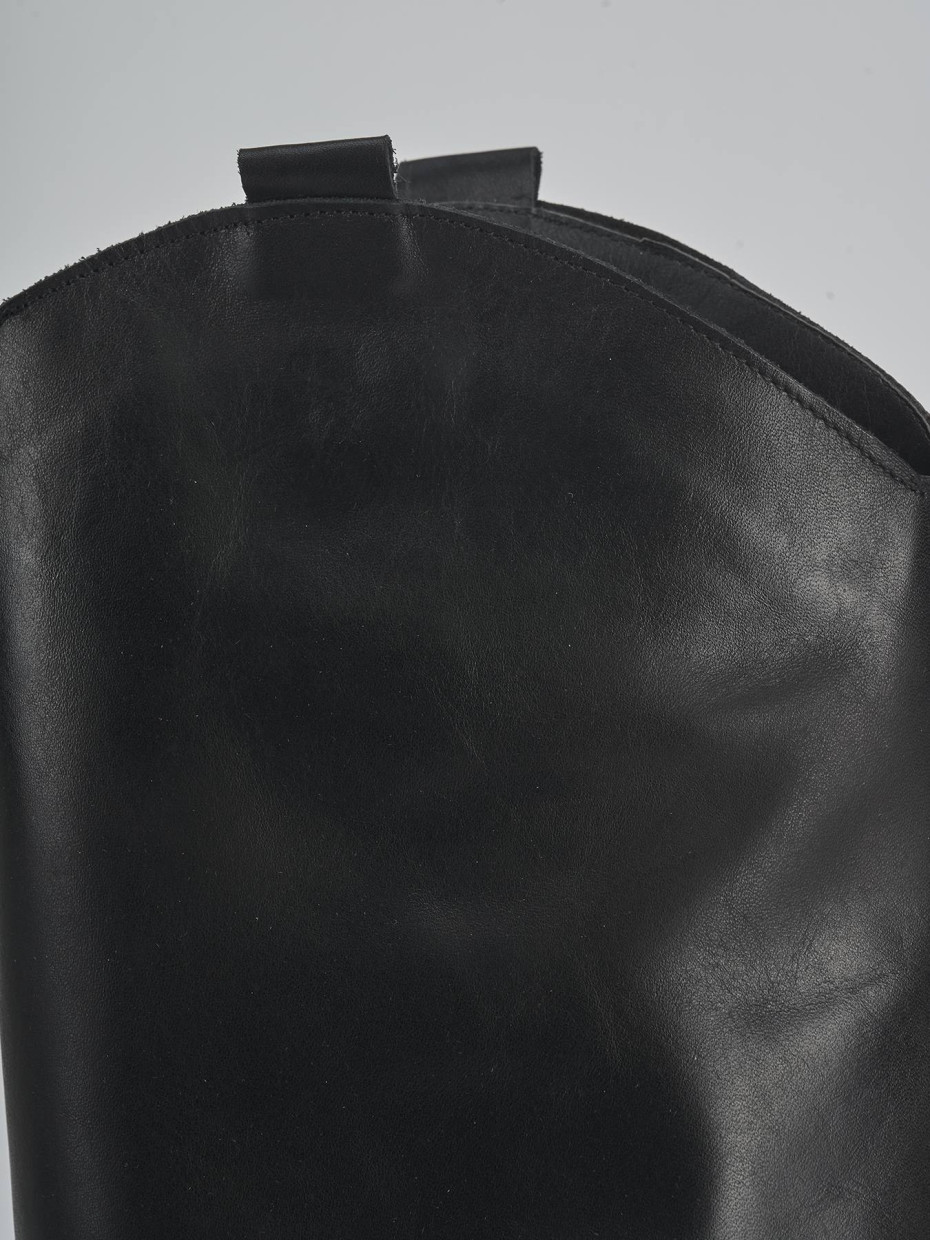 Stivale texano tacco 7 cm nero pelle