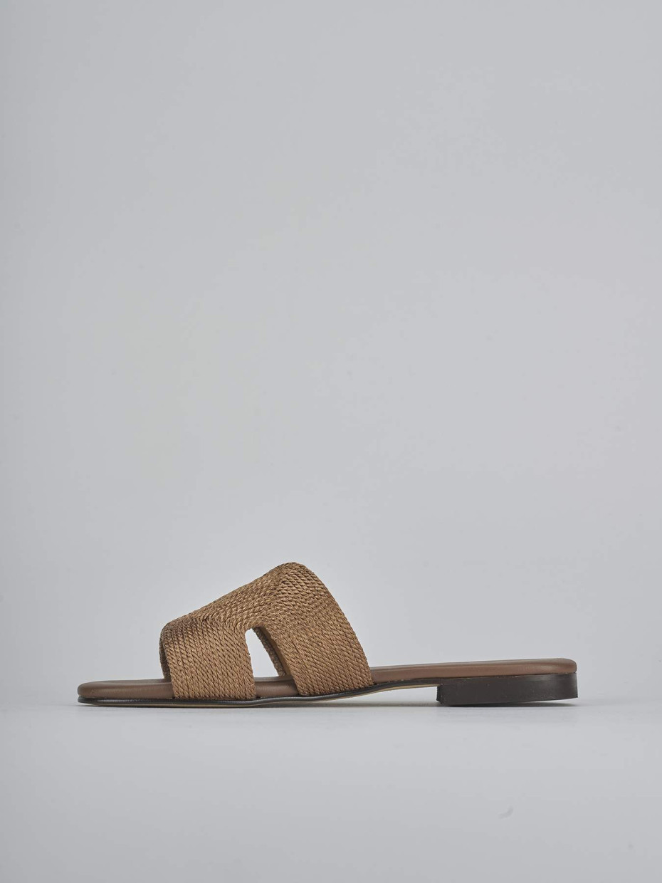 Ciabatte tacco 1cm pelle marrone