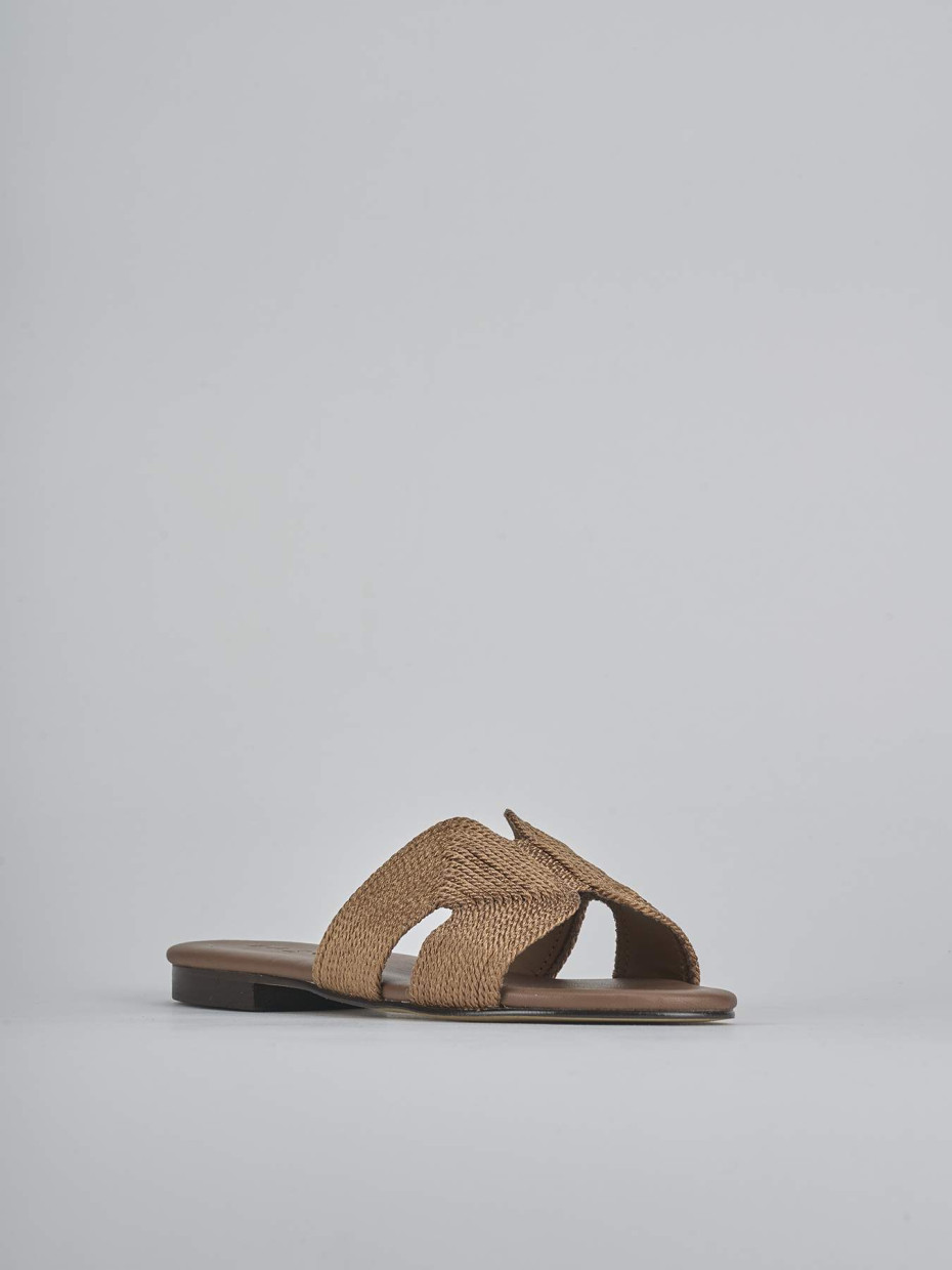 Ciabatte tacco 1cm pelle marrone