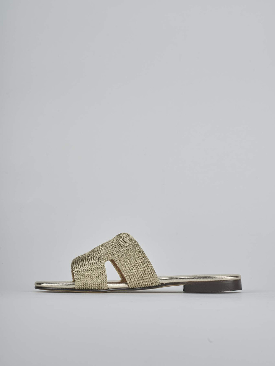 Ciabatte tacco 1cm pelle oro