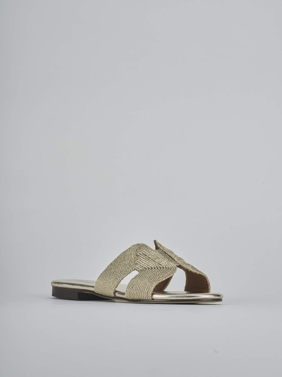 Ciabatte tacco 1cm pelle oro