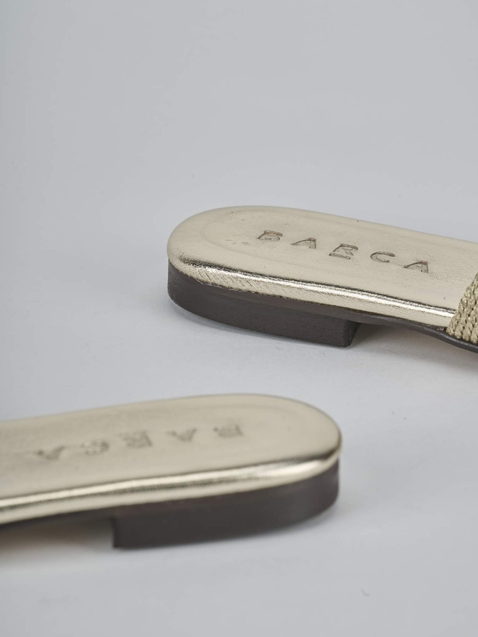 Ciabatte tacco 1cm pelle oro