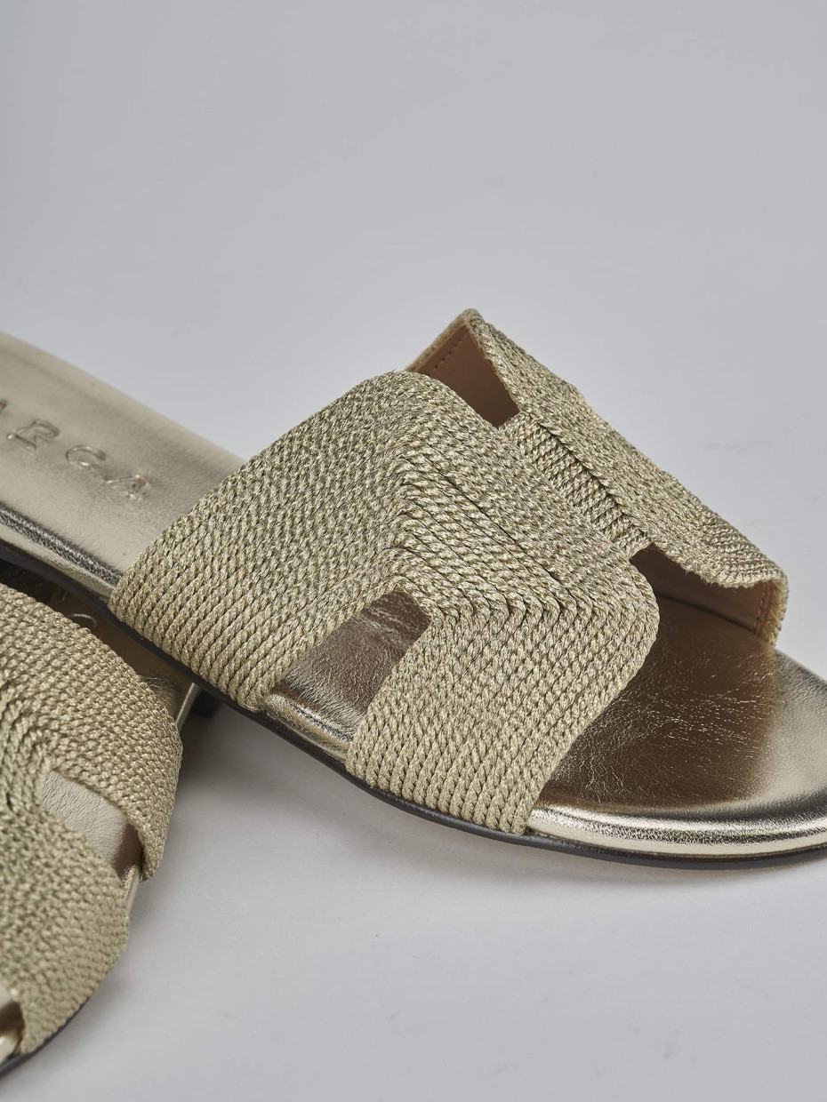 Ciabatte tacco 1cm pelle oro