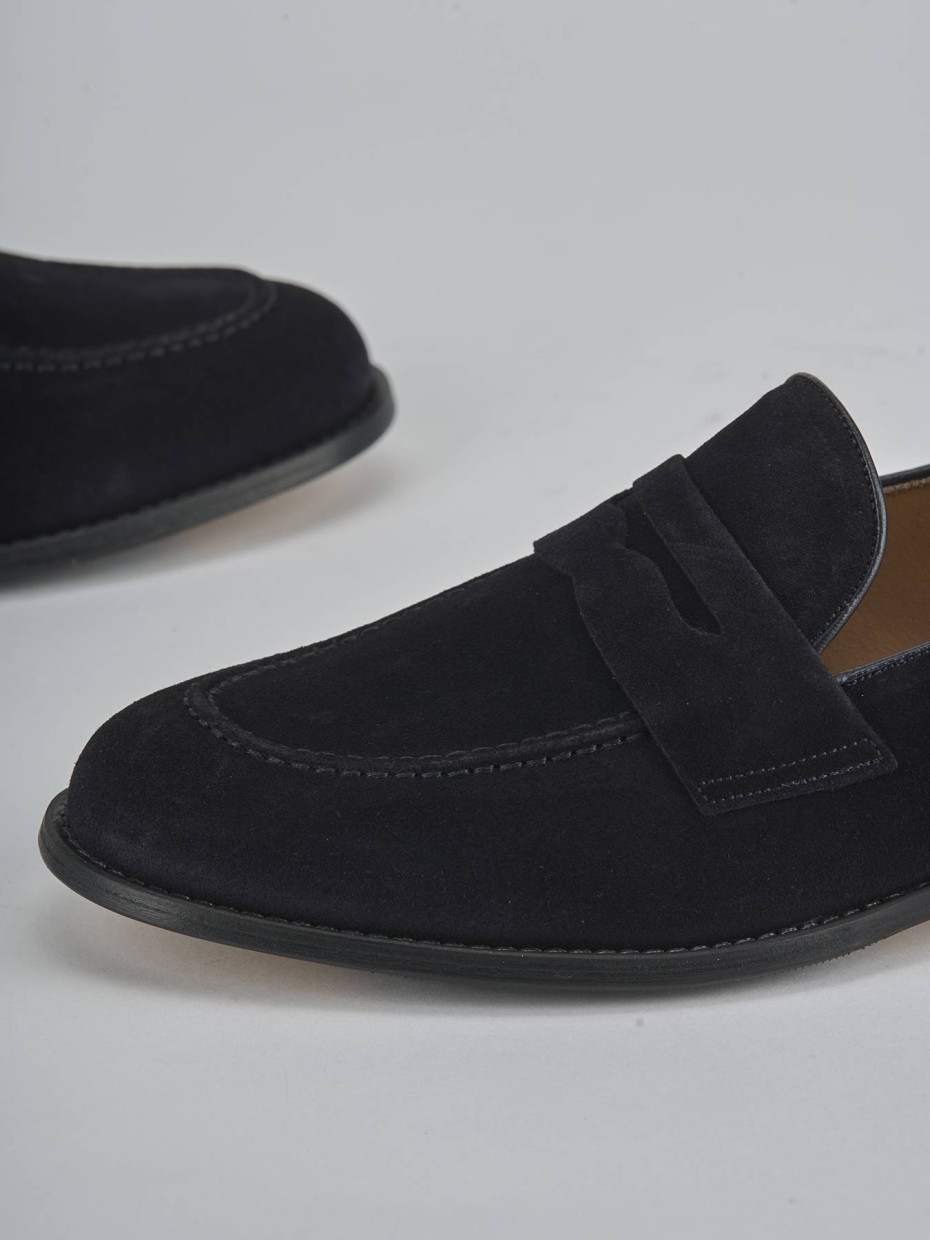 Mocassini camoscio blu