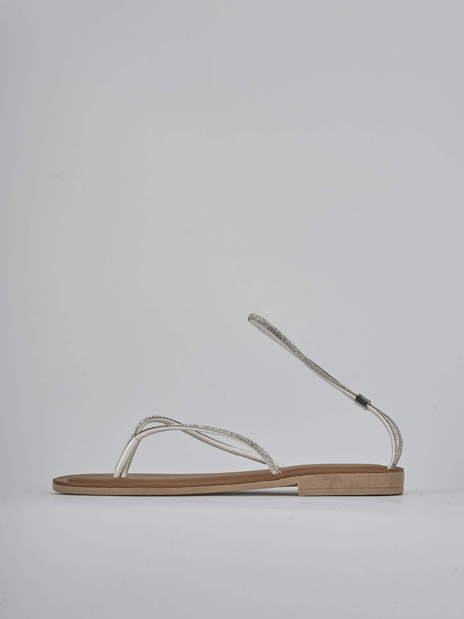 Sandalo tacco 1cm argento pelle